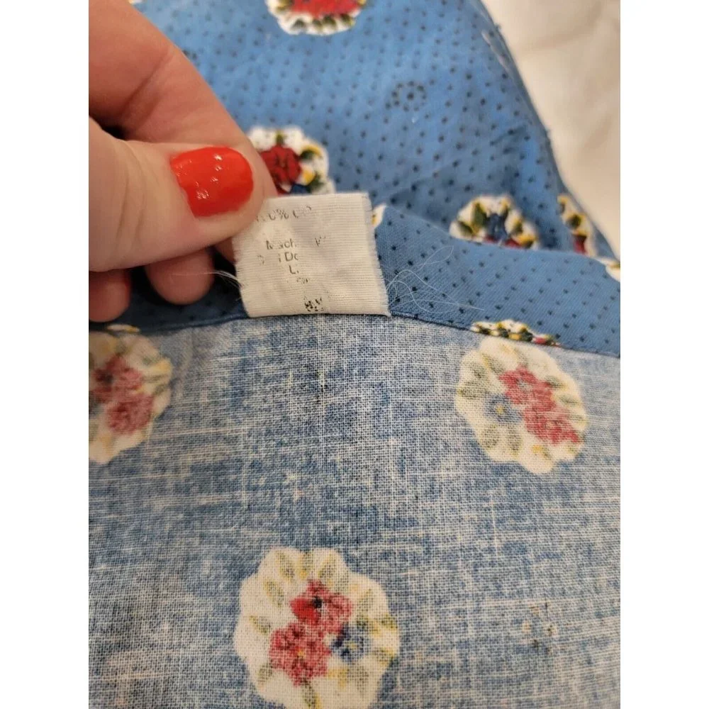 CHOOSE QUANITY Country French Pleated Valance Blue Red Floral Clean 71 x 14.5‎